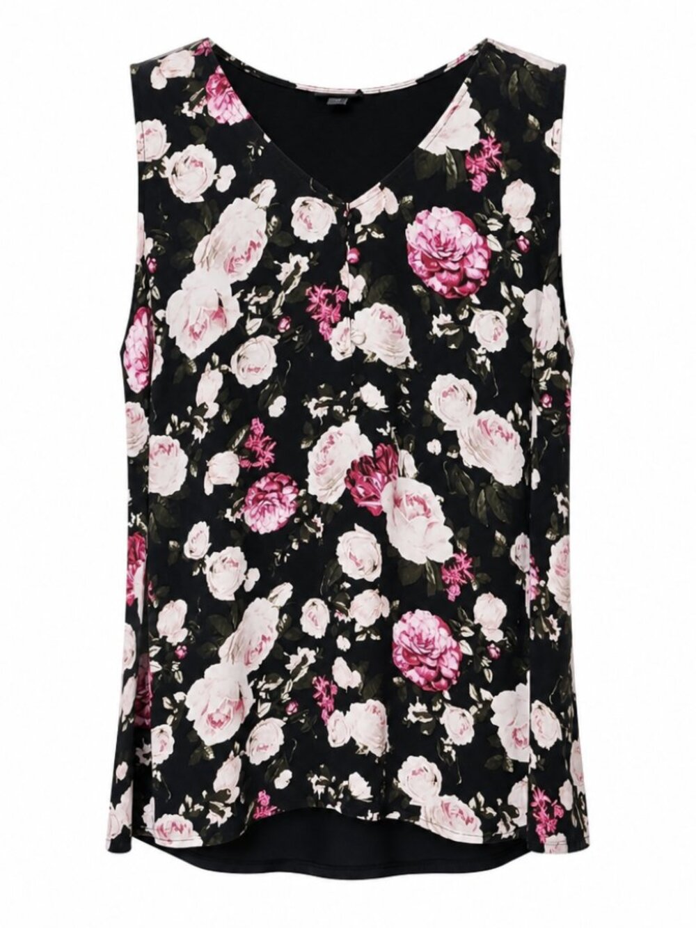 Torrid Romantic Moody Floral Sleeveless Black and Pink Floral Blouse XL